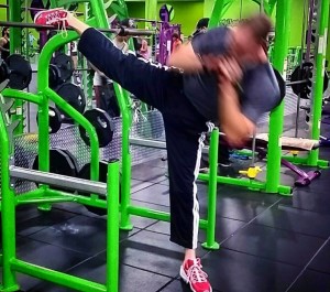Part of my core training. Yes, I am using the squat rack--super sets of squats/core